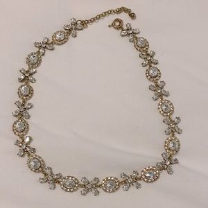 Gold and clear stone necklace